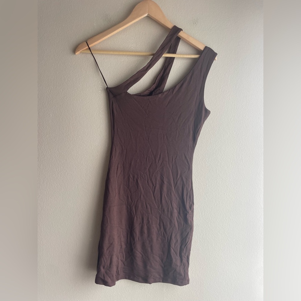 New Naked Wardrobe Women Brown Mini Dress Size Medium - Picture 5 of 12